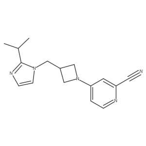 4-(3-{[2-(propan-2-yl)-1H-imidazol-1-yl]methyl}azetidin-1-yl)pyridine-2-carbonitrile结构式
