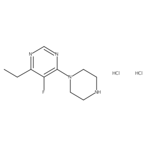 4-Ethyl-5-fluoro-6-(piperazin-1-yl)pyrimidine dihydrochloride结构式