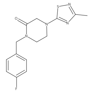 1-[(4-Fluorophenyl)methyl]-4-(3-methyl-1,2,4-thiadiazol-5-yl)piperazin-2-one结构式
