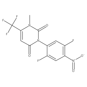 2,5-Difluoro-4-[3-methyl-2,6-dioxo-4-(trifluoromethyl)-1,2,3,6-tetrahydropyrimidin-1-yl]nitrobenzene结构式