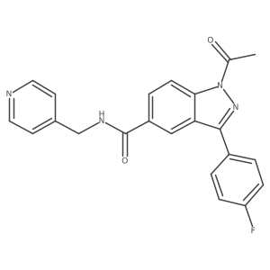 1h-Indazole-5-carboxamide,1-acetyl-3-(4-fluorophenyl)-n-(4-pyridinylmethyl)-结构式