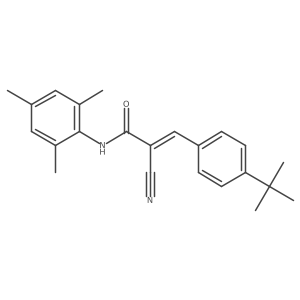 (Z)-3-(4-Tert-butylphenyl)-2-cyano-N-(2,4,6-trimethylphenyl)prop-2-enamide结构式