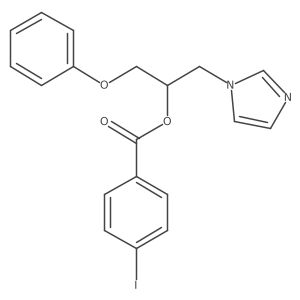 Benzoic acid, 4-iodo-, (1R)-1-(1H-imidazol-1-ylmethyl)-2-phenoxyethyl ester Structure