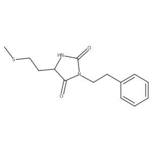 5-[2-(Methylthio)ethyl]-3-(2-phenylethyl)-2,4-imidazolidinedione Structure