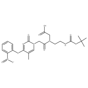 2-(N-(2-((tert-Butoxycarbonyl)amino)ethyl)-2-(5-methyl-4-(2-nitrophenoxy)-2-oxopyrimidin-1(2H)-yl)acetamido)acetic acid Structure