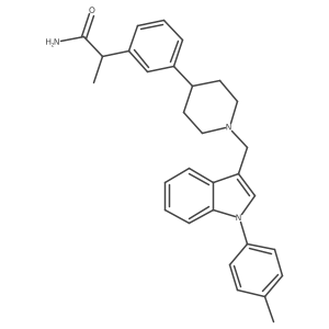 2-[3-[1-[[1-(p-tolyl)indol-3-yl]methyl]-4-piperidyl]phenyl]propanamide结构式