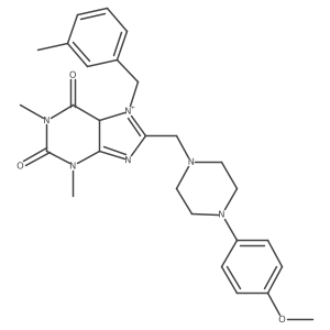 8-[[4-(4-methoxyphenyl)piperazin-1-yl]methyl]-1,3-dimethyl-7-[(3-methylphenyl)methyl]-5H-purin-7-ium-2,6-dione结构式
