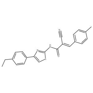 2-cyano-N-[4-(4-ethylphenyl)-1,3-thiazol-2-yl]-3-(4-methylphenyl)prop-2-enamide Structure