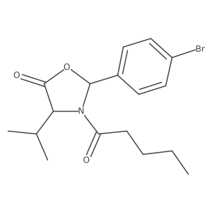(4S)-2-(4-Bromophenyl)-4-(1-methylethyl)-3-(1-oxopentyl)-5-oxazolidinone结构式