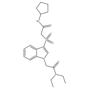 2-(3-((2-(cyclopentylamino)-2-oxoethyl)sulfonyl)-1H-indol-1-yl)-N,N-diethylacetamide结构式