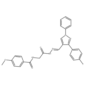 N-(2-(2-((3-(4-Fluorophenyl)-1-phenyl-1H-pyrazol-4-YL)methylene)hydrazino)-2-oxoethyl)-4-methoxybenzamide结构式