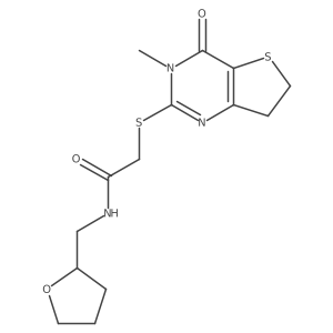 2-({3-methyl-4-oxo-3H,4H,6H,7H-thieno[3,2-d]pyrimidin-2-yl}sulfanyl)-N-[(oxolan-2-yl)methyl]acetamide Structure