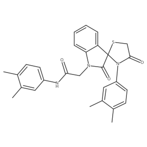 N-(3,4-dimethylphenyl)-2-(3'-(3,4-dimethylphenyl)-2,4'-dioxospiro[indoline-3,2'-thiazolidin]-1-yl)acetamide结构式