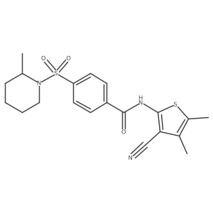 N-(3-cyano-4,5-dimethylthiophen-2-yl)-4-((2-methylpiperidin-1-yl)sulfonyl)benzamide Structure