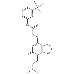 2-((1-(2-(dimethylamino)ethyl)-2-oxo-2,5,6,7-tetrahydro-1H-cyclopenta[d]pyrimidin-4-yl)thio)-N-(3-(trifluoromethyl)phenyl)acetamide Structure