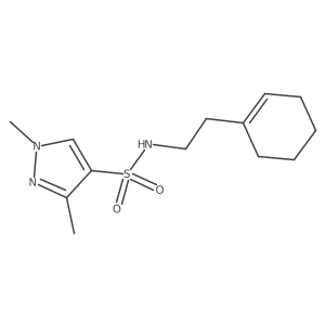 N-(2-(cyclohex-1-en-1-yl)ethyl)-1,3-dimethyl-1H-pyrazole-4-sulfonamide结构式