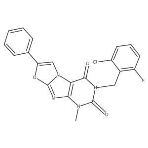 3-(2-chloro-6-fluorobenzyl)-1-methyl-7-phenyloxazolo[2,3-f]purine-2,4(1H,3H)-dione Structure