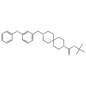 Tert-butyl 9-(3-phenoxybenzyl)-3,9-diazaspiro[5.5]undecane-3-carboxylate结构式