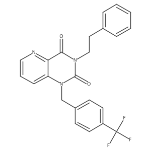 3-phenethyl-1-(4-(trifluoromethyl)benzyl)pyrido[3,2-d]pyrimidine-2,4(1H,3H)-dione结构式