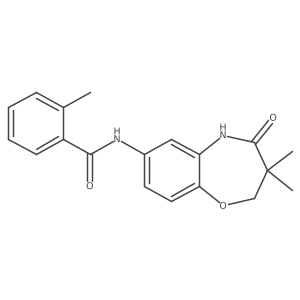 N-(3,3-dimethyl-4-oxo-2,3,4,5-tetrahydrobenzo[b][1,4]oxazepin-7-yl)-2-methylbenzamide结构式