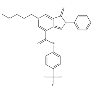 5-(3-methoxypropyl)-3-oxo-2-phenyl-N-(4-(trifluoromethyl)phenyl)-3,5-dihydro-2H-pyrazolo[4,3-c]pyridine-7-carboxamide结构式