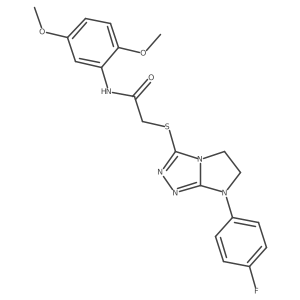 N-(2,5-dimethoxyphenyl)-2-((7-(4-fluorophenyl)-6,7-dihydro-5H-imidazo[2,1-c][1,2,4]triazol-3-yl)thio)acetamide结构式