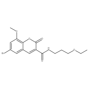 6-bromo-N-(3-ethoxypropyl)-8-methoxy-2-oxo-2H-chromene-3-carboxamide Structure