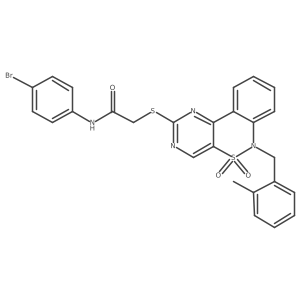 N-(4-bromophenyl)-2-{[6-(2-methylbenzyl)-5,5-dioxido-6H-pyrimido[5,4-c][2,1]benzothiazin-2-yl]thio}acetamide结构式