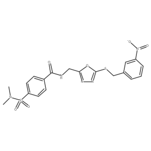 4-(N,N-dimethylsulfamoyl)-N-((5-((3-nitrobenzyl)thio)-1,3,4-oxadiazol-2-yl)methyl)benzamide结构式