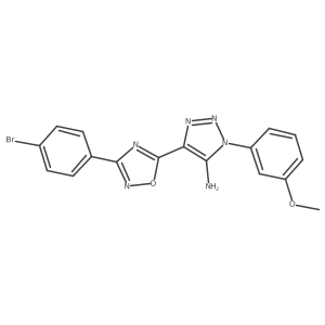 4-(3-(4-bromophenyl)-1,2,4-oxadiazol-5-yl)-1-(3-methoxyphenyl)-1H-1,2,3-triazol-5-amine Structure