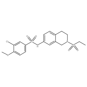 3-chloro-N-(2-(ethylsulfonyl)-1,2,3,4-tetrahydroisoquinolin-7-yl)-4-methoxybenzenesulfonamide结构式