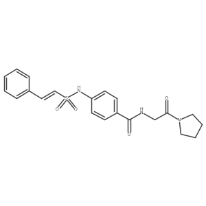 N-[2-oxo-2-(pyrrolidin-1-yl)ethyl]-4-(2-phenylethenesulfonamido)benzamide结构式
