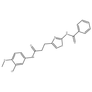 N-(4-(3-((3-chloro-4-methoxyphenyl)amino)-3-oxopropyl)thiazol-2-yl)benzamide Structure