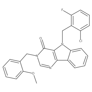 5-(2-chloro-6-fluorobenzyl)-3-(2-methoxybenzyl)-3H-pyrimido[5,4-b]indol-4(5H)-one结构式