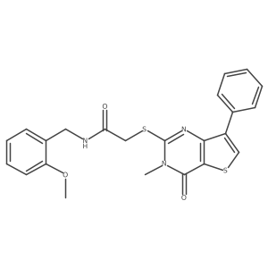 N-[(2-methoxyphenyl)methyl]-2-({3-methyl-4-oxo-7-phenyl-3H,4H-thieno[3,2-d]pyrimidin-2-yl}sulfanyl)acetamide结构式