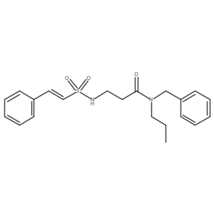 CCCN(Cc1ccccc1)C(=O)CCNS(=O)(=O)C=Cc1ccccc1结构式