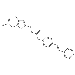 5-Thiazoleacetamide, 4-methyl-2-[[2-oxo-2-[[4-(2-phenyldiazenyl)phenyl]amino]ethyl]thio]- Structure