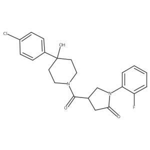 4-{[4-(4-Chlorophenyl)-4-hydroxypiperidino]carbonyl}-1-(2-fluorophenyl)-2-pyrrolidinone结构式