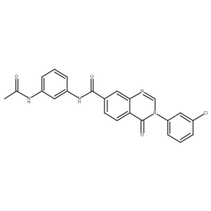 CC(=O)Nc1cccc(NC(=O)c2ccc3c(=O)n(-c4cccc(Cl)c4)cnc3c2)c1结构式