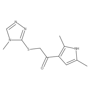 1-(2,5-Dimethyl-1h-pyrrol-3-yl)-2-((4-methyl-4h-1,2,4-triazol-3-yl)thio)ethan-1-one Structure