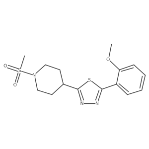 2-(2-Methoxyphenyl)-5-(1-(methylsulfonyl)piperidin-4-yl)-1,3,4-thiadiazole结构式