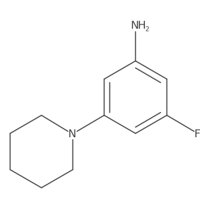 3-Fluoro-5-(1-piperidinyl)benzenamine Structure