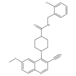 N-(2-chlorobenzyl)-1-(3-cyano-6-methoxyquinolin-4-yl)piperidine-4-carboxamide Structure