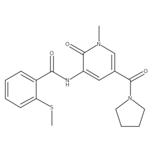 N-(1-methyl-2-oxo-5-(pyrrolidine-1-carbonyl)-1,2-dihydropyridin-3-yl)-2-(methylthio)benzamide Structure