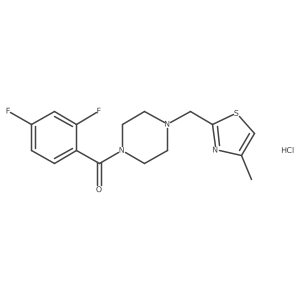 (2,4-Difluorophenyl)(4-((4-methylthiazol-2-yl)methyl)piperazin-1-yl)methanone hydrochloride Structure