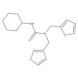 3-Cyclohexyl-1-(furan-2-ylmethyl)-1-(thiophen-3-ylmethyl)urea Structure