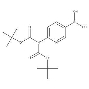 6-(Bis(tert-butoxycarbonyl)amino)pyridin-3-ylboronic acid Structure