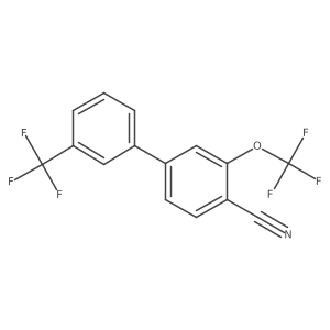 3-(Trifluoromethoxy)-3'-(trifluoromethyl)biphenyl-4-carbonitrile结构式