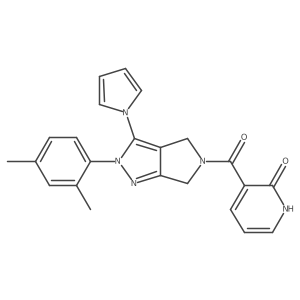3-(2-(2,4-dimethylphenyl)-3-(1H-pyrrol-1-yl)-2,4,5,6-tetrahydropyrrolo[3,4-c]pyrazole-5-carbonyl)pyridin-2(1H)-one结构式