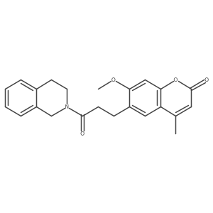 6-[3-(3,4-dihydroisoquinolin-2(1H)-yl)-3-oxopropyl]-7-methoxy-4-methyl-2H-chromen-2-one Structure